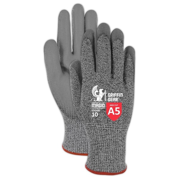 DROC 13Gauge Hyperon Polyurethane Palm Coated Work Gloves  Cut Level A5